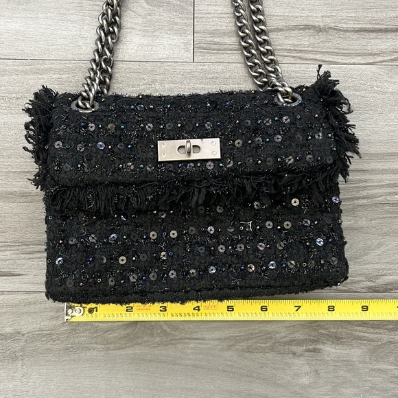HP 🖤NWOT🖤Kurt Geiger London The Brixton Tweeds Bag Black - Picture 5 of 17